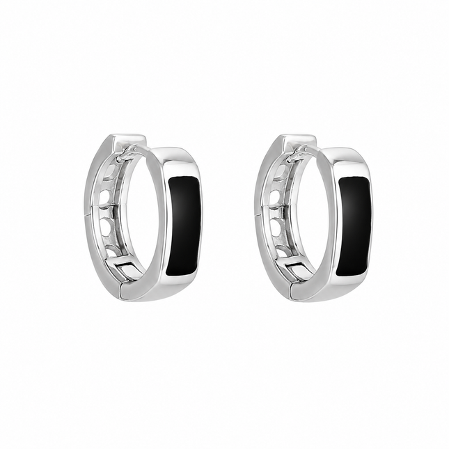 My Unique Style Oorringen zwart - 925 zilver