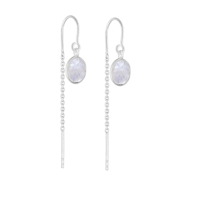 My Unique Style Oval Threader Moonstone - 925 zilver