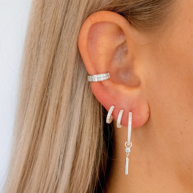 My Unique Style Pave hugging hoops - 925 zilver