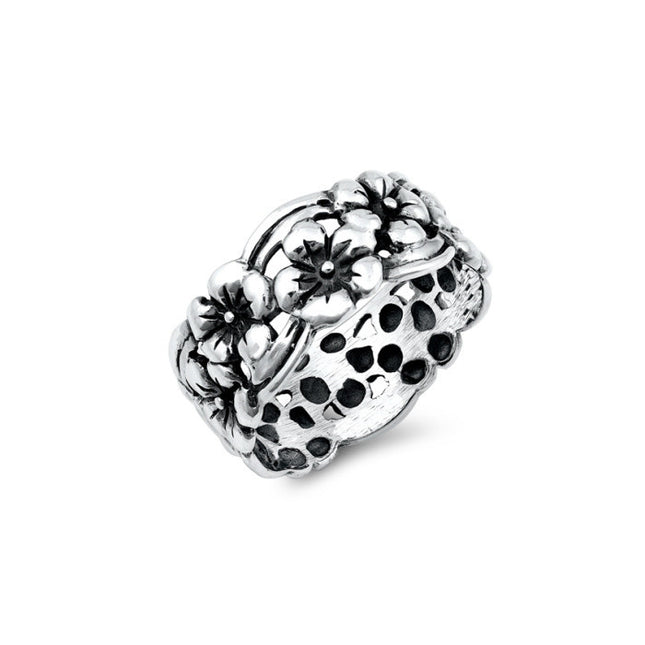 My Unique Style Ring Boho Silver Flowers - 925 zilver