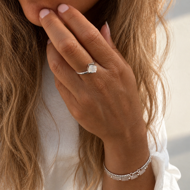 My Unique Style River Moonstone ring - 925 zilver