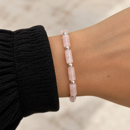 My Unique Style Rose Quartz Flow armband - 925 zilver