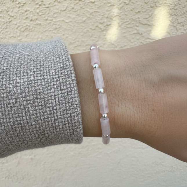 My Unique Style Rose Quartz Flow armband - 925 zilver