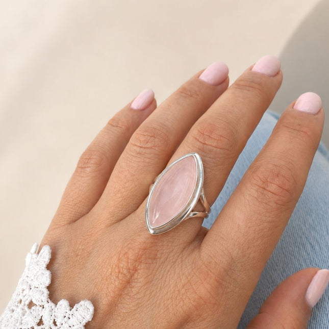 My Unique Style Rosequartz ring Zia - 925 zilver