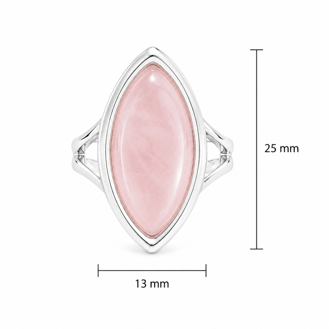 My Unique Style Rosequartz ring Zia - 925 zilver