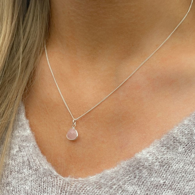 My Unique Style Rozenkwarts ketting - 925 zilver