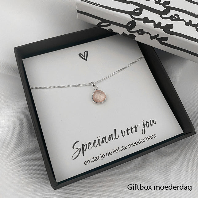 My Unique Style Rozenkwarts ketting - 925 zilver
