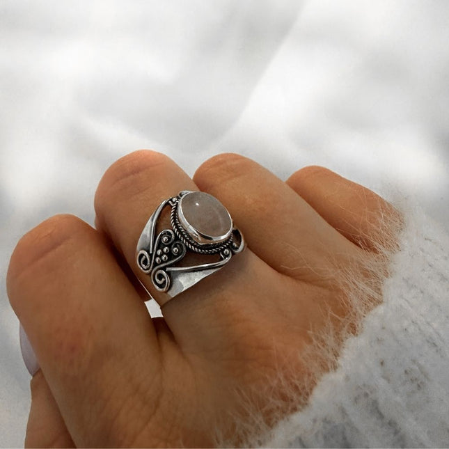My Unique Style Rozenkwarts ring Liora - 925 zilver