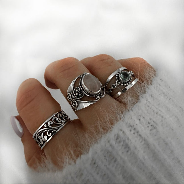 My Unique Style Rozenkwarts ring Liora - 925 zilver