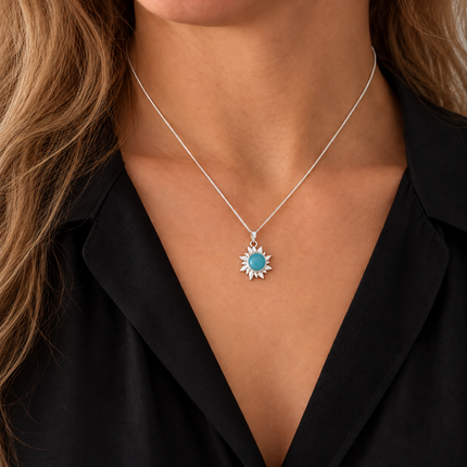 My Unique Style Soleil Chalcedoon ketting - 925 zilver