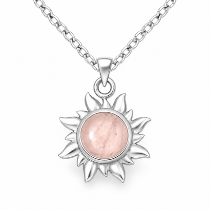 My Unique Style Soleil rozenkwartsketting - 925 zilver