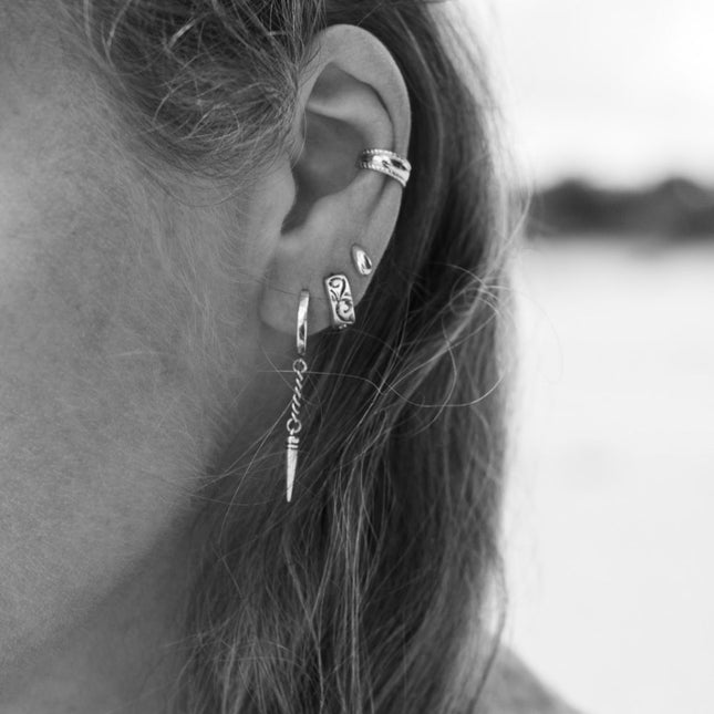 My Unique Style Spike  chain oorbellen - 925 zilver