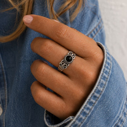My Unique Style Spirx ring Onyx - 925 zilver