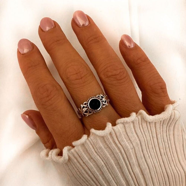 My Unique Style Spirx ring Onyx - 925 zilver
