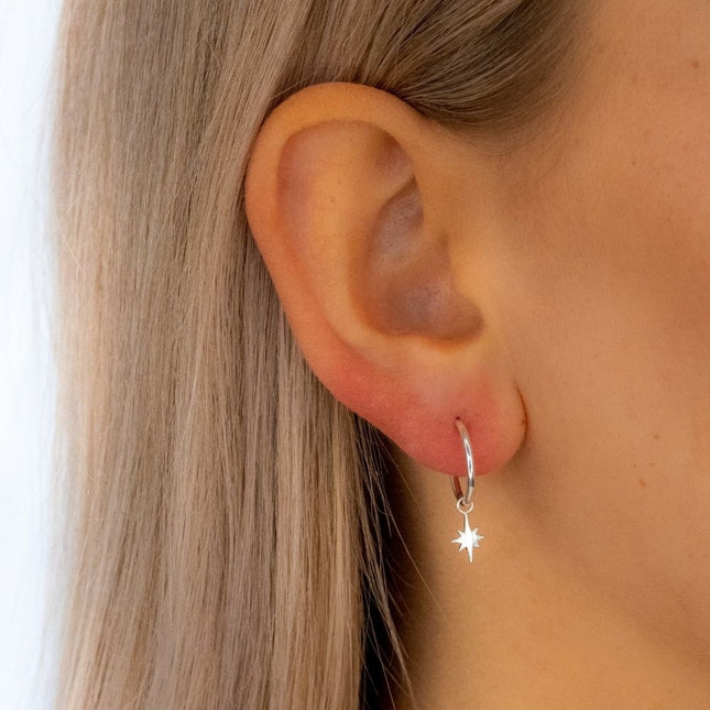 My Unique Style Starburst hoops - 925 zilver