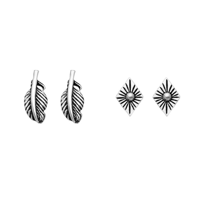 My Unique Style Sun & Leaf Oorbellenset – 925 zilver