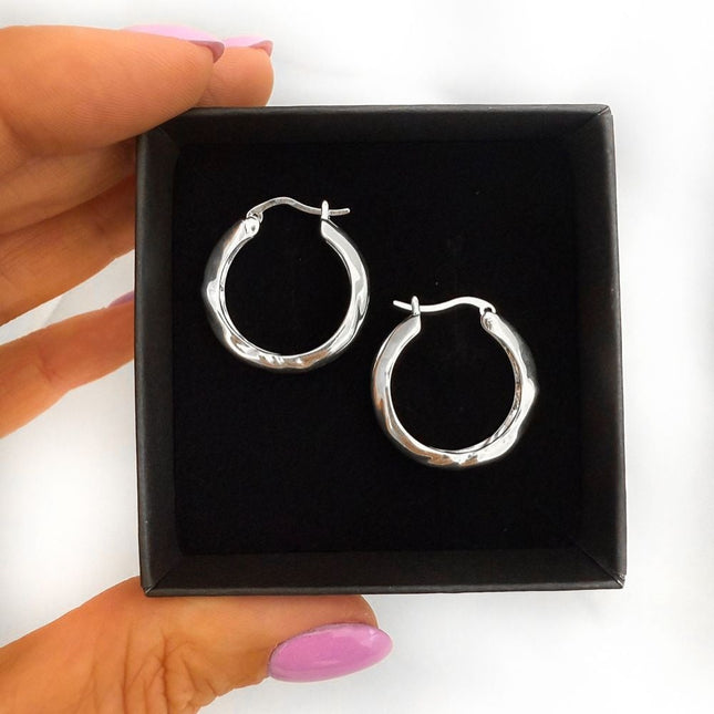 My Unique Style Textured hoops - 925 zilver
