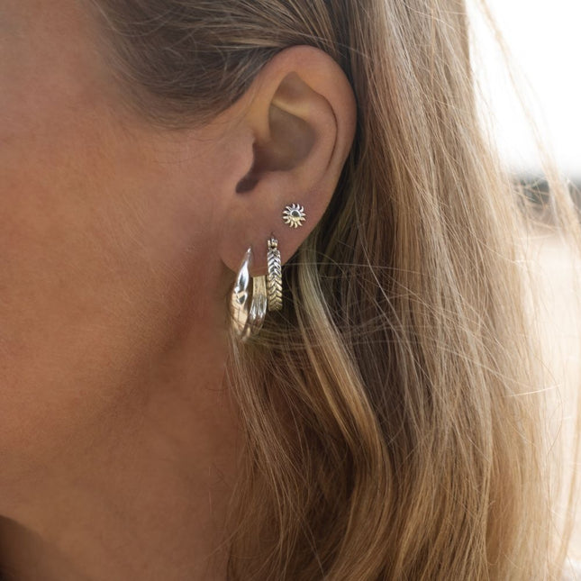 My Unique Style Textured hoops - 925 zilver