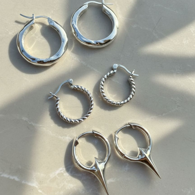 My Unique Style Textured hoops - 925 zilver