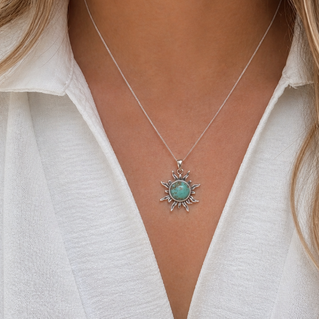 My Unique Style Turquoise Sun ketting - 925 zilver