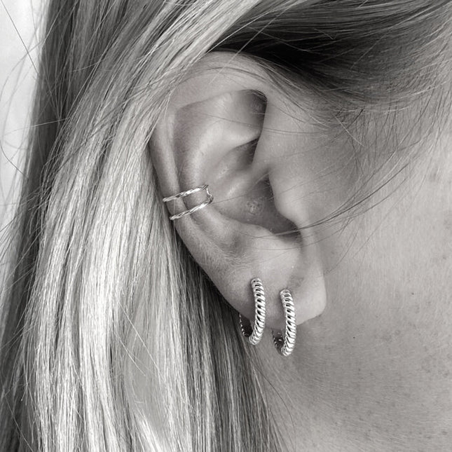 My Unique Style Twisted ear cuff doble - 925 zilver