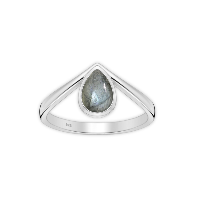 My Unique Style V-ring Labradoriet - 925 zilver