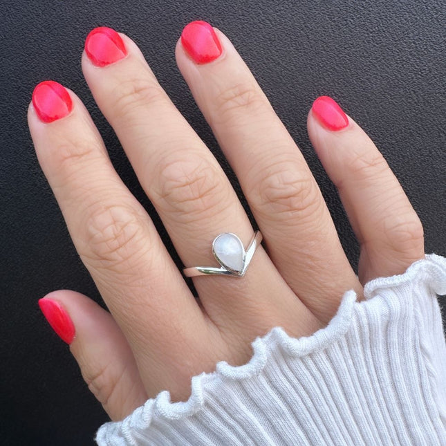 My Unique Style V-ring Moonstone - 925 zilver