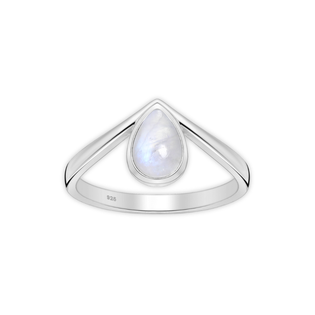 My Unique Style V-ring Moonstone - 925 zilver