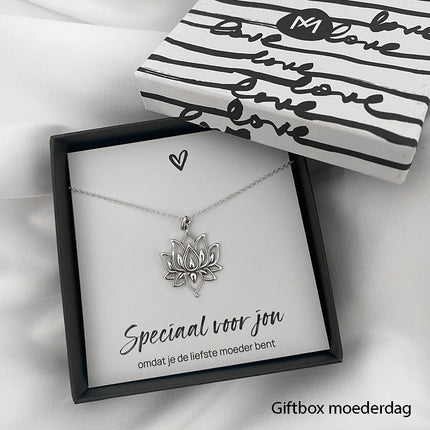 My Unique Style White lotus necklace - 925 zilver