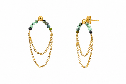 Oorbellen African Turquoise goud