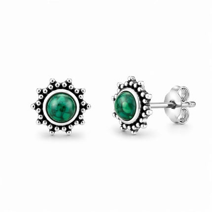 Oorknopjes Sun Turquoise - 925 zilver