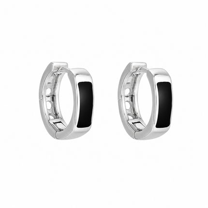 Oorringen zwart - 925 zilver