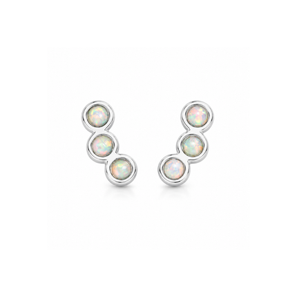 kleine opal oorknopjes in 925 zilver