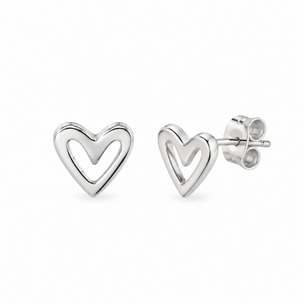 Hartjes oorknopjes - 925 zilver