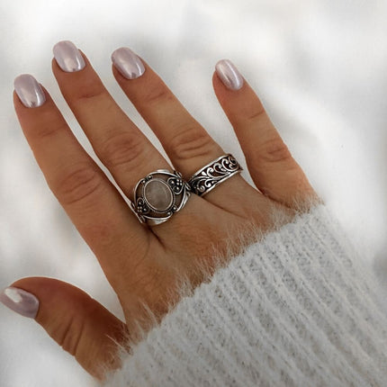 Rozenkwarts ring Liora - 925 zilver