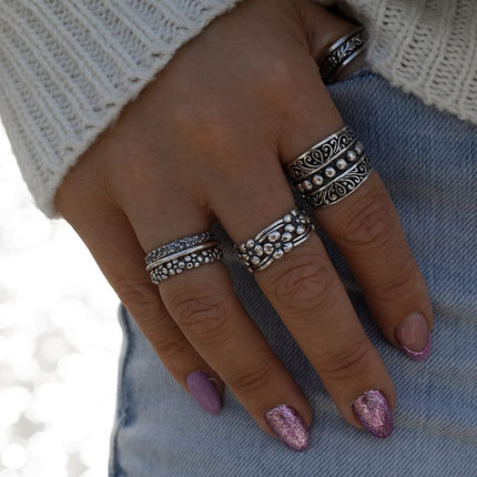 Setje Bali ringen - 925 zilver