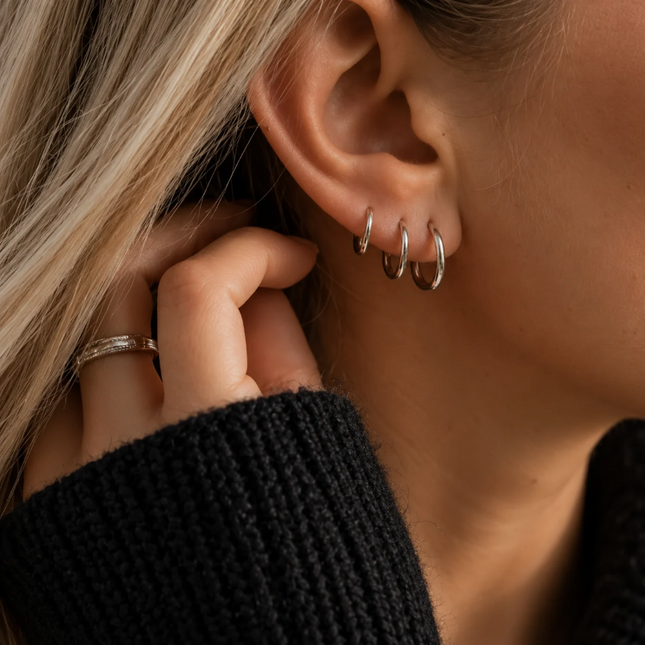 setje oorringen basic en minimalistisch 925 zilver