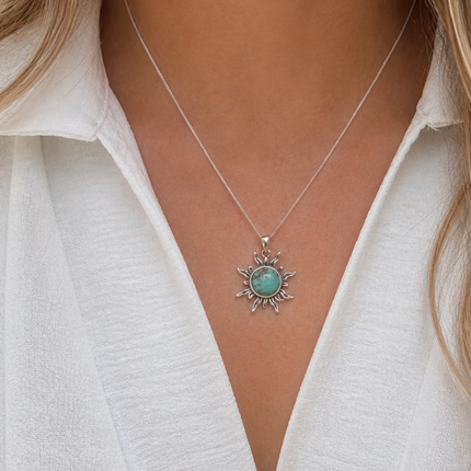 Turquoise Sun ketting - 925 zilver
