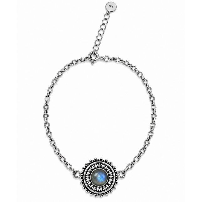 zilveren armband flower labradoriet