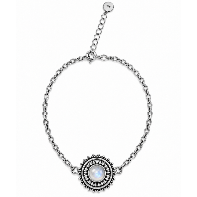 armband met mandala en mooie maansteen in het midden