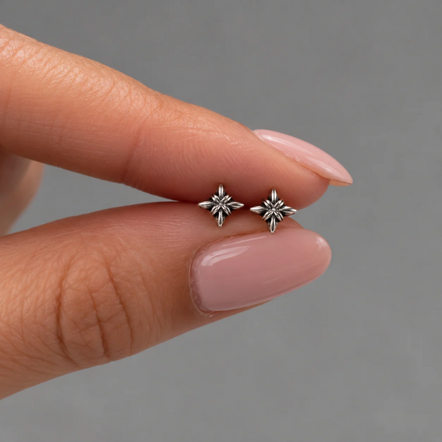 Boho oorknopjes Ember - 925 zilver
