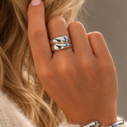 unieke flow ring echt zilver
